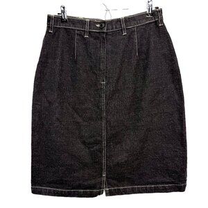 FRENCH DRESSING JEANSWEAR PARIS Charcoal Black Denim Knee-Lenght Pencil Skirt 8P